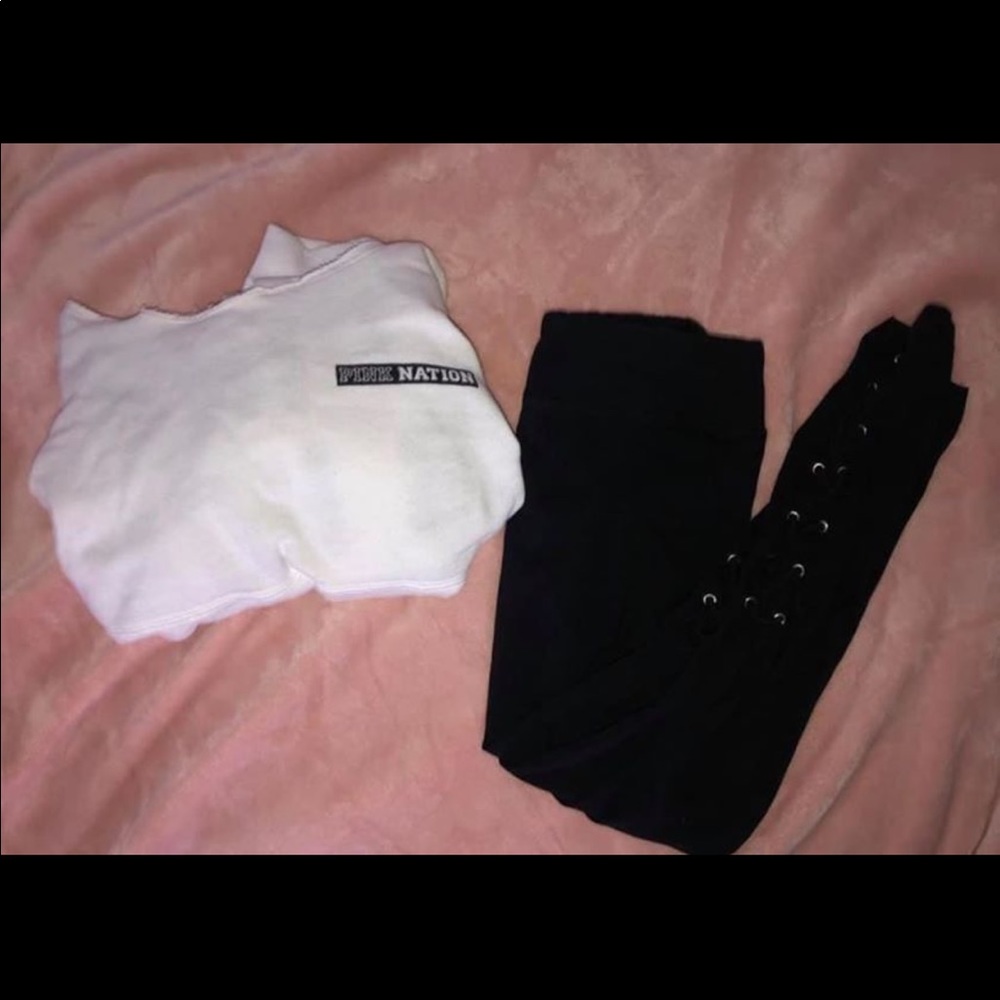 PINK cropped hoodie & leggings